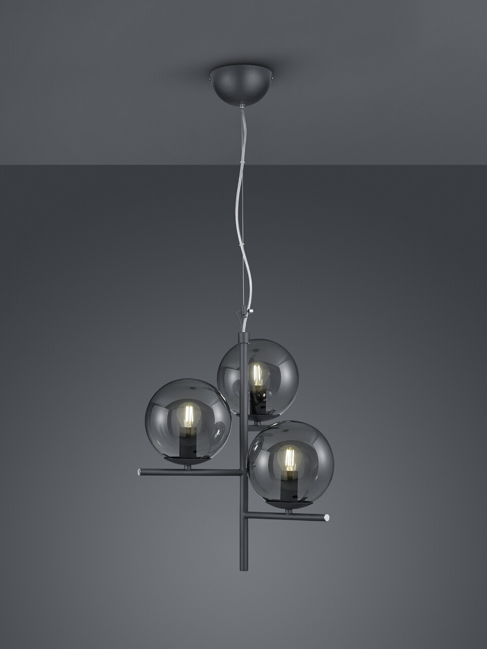 Lustra Pure, TRIO, 40x150 cm, 28W, 3x E14, metal, antracit - imagine 5